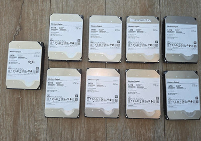 Lot of 9 WD Ultrastar DC HC530 14TB 3.5'' SATA 6Gb/s HDD WUH721414ALE604 Re-cert