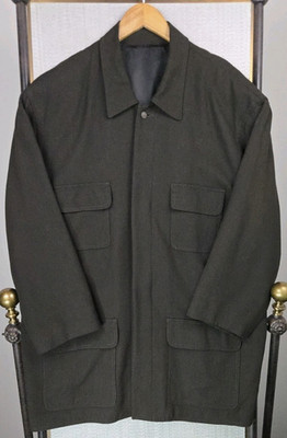 BASCO VTG Mens Size 44 Made in Italy Wool Blend Field Jacket M-65 Button Front