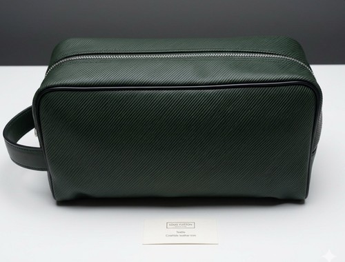 Louis Vuitton Dopp Kit Toiletry Green Black Taiga Palana Authentic Cosmetic NWOT