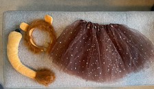 Lion Halloween Pretend Costume Headband Tail Tutu Skirt Wild Cat Zoo Animal