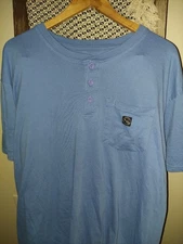 LINCOLN OUTFITTERS Men's Short Sleeve Henley Shirt Blue Size 2X
