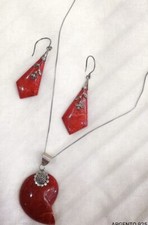 Completo Collana Ed Orecchini In Argento E Madreperla misura Collona Regolabile