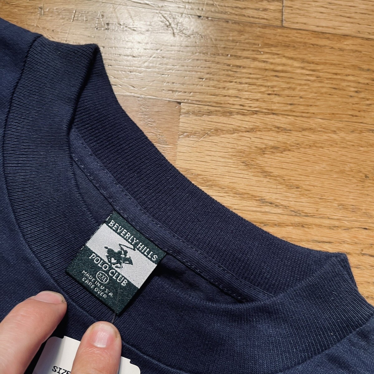NWT Beverly Hills Polo Club Logo Blue t-shirt Size 2XL Vtg Y2K 