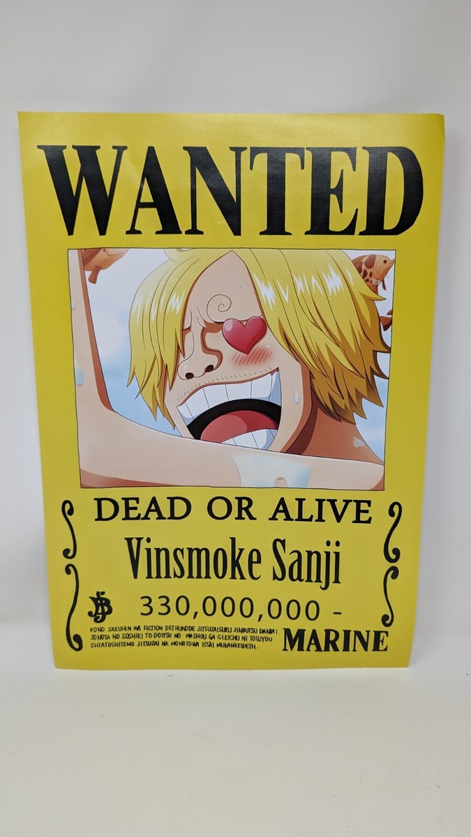 ONE PIECE WANTED POSTER Vinsmoke Sanji Official Mugiwara 330