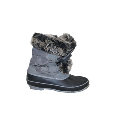 Arctic Plunge Women's Faux Fur Lined Duck Boots Gray Size