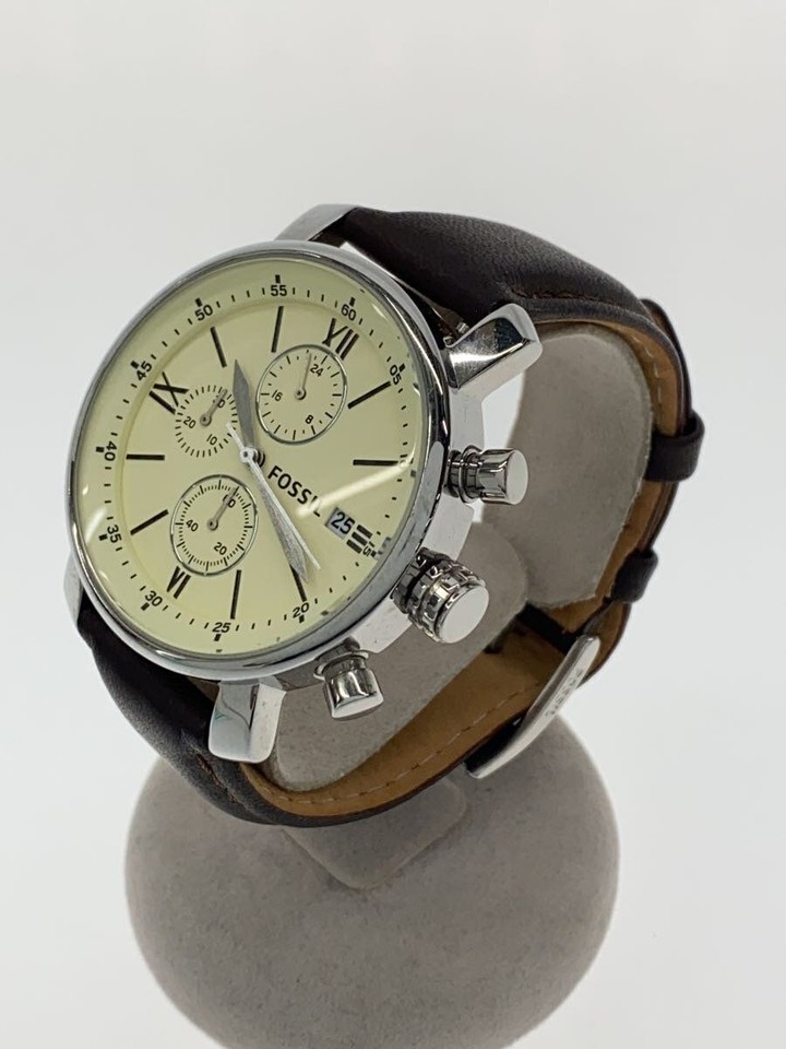 Fossil Other Watches Analog Leather Cream Brown BQ1007 Used eBay
