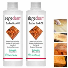 2 Pack Butcher Wood Block Oil Cutting Board Oil Food Grade Mineral Safe 16 Oz