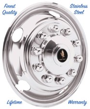 22.5 10 Lug Hub Pilot Stainless Steel Wheel Simulator Rim Liner Hubcap Cover 