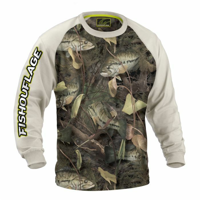 Рубашка Fishouflage Performance с камуфляжным принтом S/ST из 100% полиэстера для рыбалки на окуня — НОВИНКА!