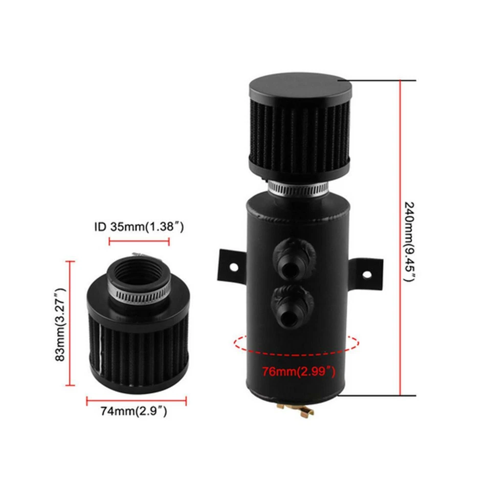 Aluminio AN10 Doble Puerto 750 ml Deflector Motor Aceite Captura Respirador Lata con Filtro Foto 3 de 4