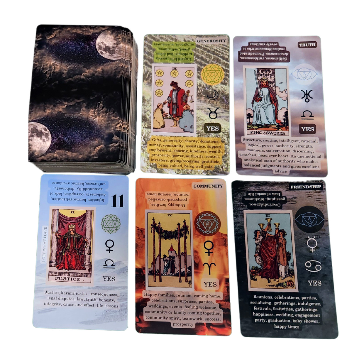 Tarot Cards With Added Key Word Meanings. Easy to Learn Tarot 