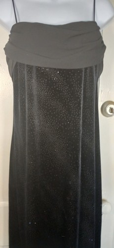 Vintage Dress Womens 8 Black Velvet Maxi Beaded Goth Fairy Whimsigoth Y2k Witchy - Picture 3 of 10