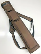 J&J 4x8 All Brown Duranylon 4 Butt 8 Shaft Pool Cue Case W/ Back Pack Strap