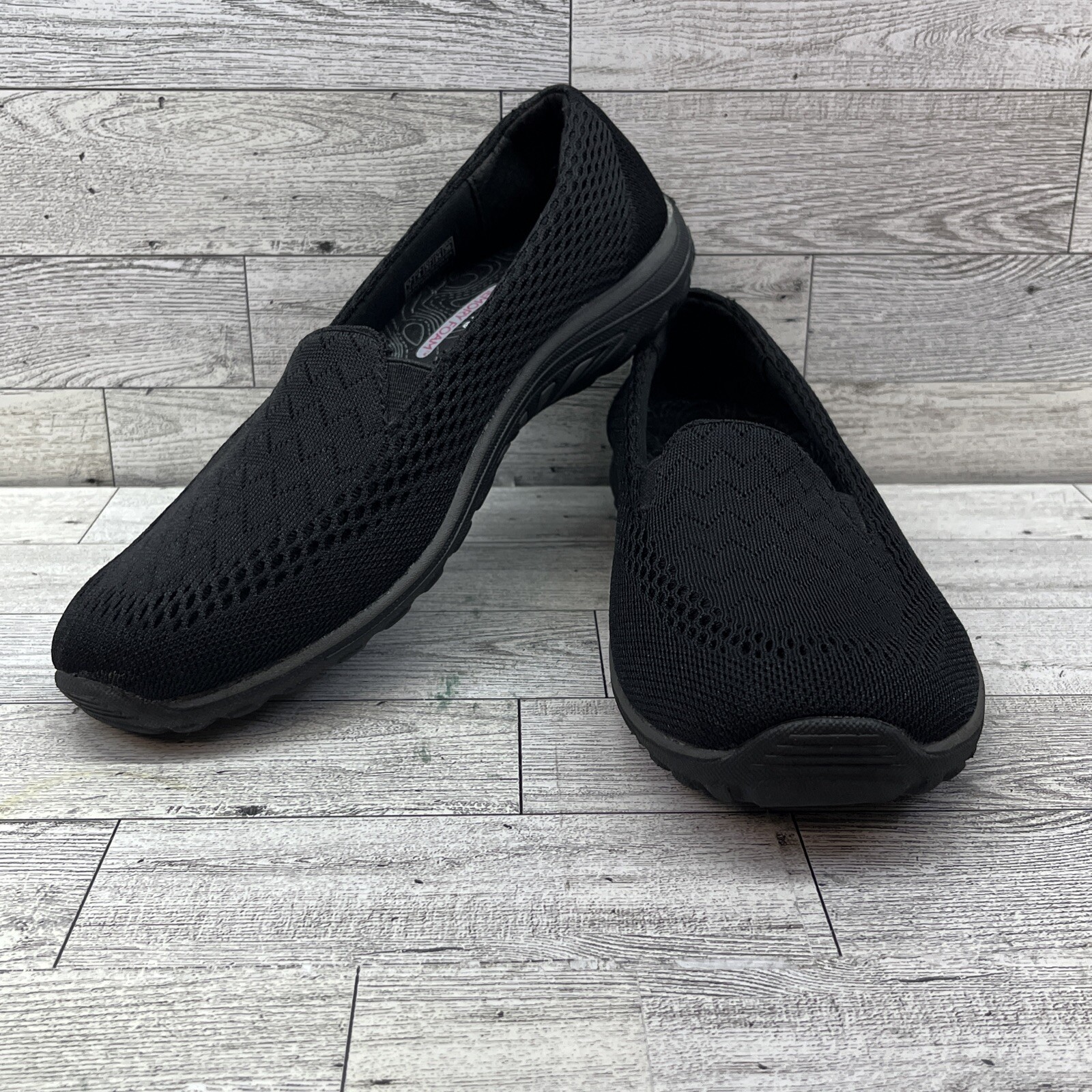 Skechers Reggae Fest Willows Black Slip On Loafer Shoes 49244