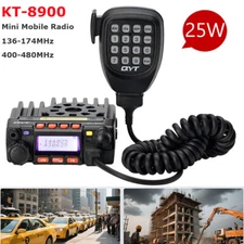 QYT KT-8900 Mini Mobile Radio 25W Dual Band 136-174&400-480MHz UV Walkie Talkie.