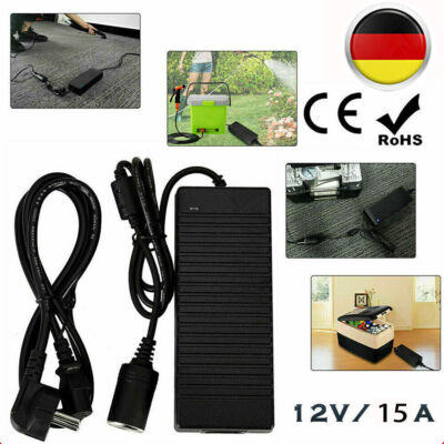 230V AUF 12V KFZ NETZADAPTER NETZTEIL 15A 180W auf 12 Volt SPANNUNGWANDLER