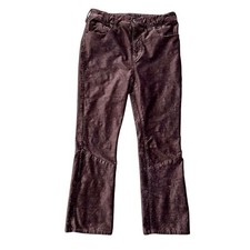 Free People Women  s 28 Crushed Velvet Crop Flare Pant Mauve Purple Boho Casual
