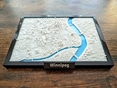 Winnipeg Manitoba City Map Custom 3D Street Map City Poster Print