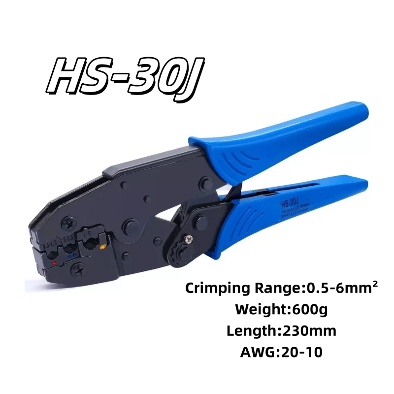 Kit de ferramentas de crimpagem catraca HS-30J terminais de extremidade de cabo alicate crimpador de fio - Imagem 2 de 4