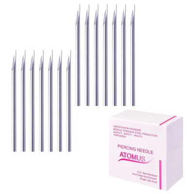 100Pcs Steel Tattoo 12g 14g 16g 18g 20g Piercingnadel Einweg