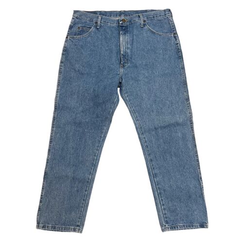 Pantalon WRANGLER taille 40x30 bleu 5 étoiles denim premium 100 % coton coupe régulière - Photo 1/5