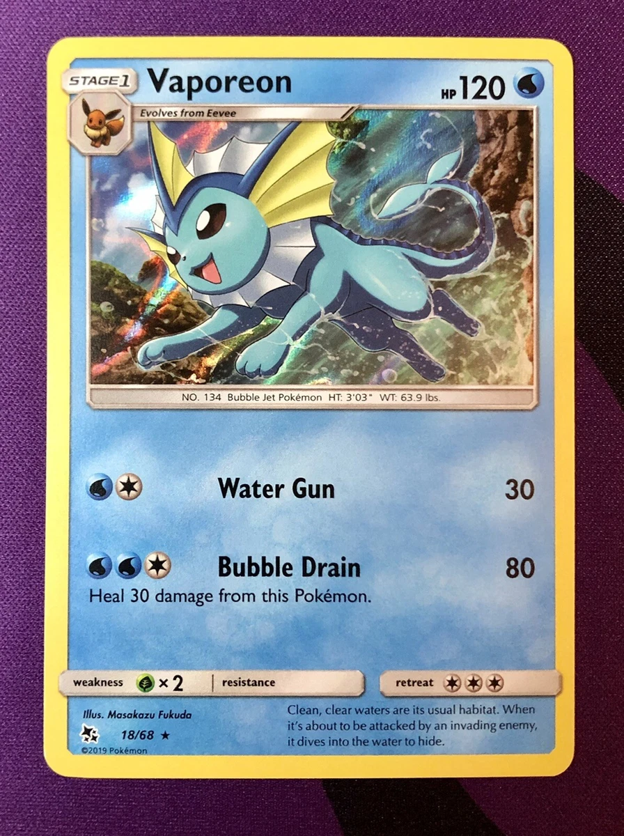 Pokémon Hidden Fates VAPOREON 18/68 Shiny Holo Rare NM Never Played | eBay