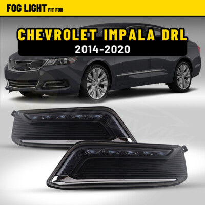 LED DRL Fog Lights for 14-20 Chevrolet Impala Day Driving Lamp Wiring Kit Smoked