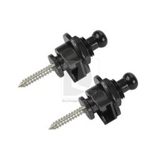 ONE Set of 2 Chrome Guitar Bass Strap Locks Buttons