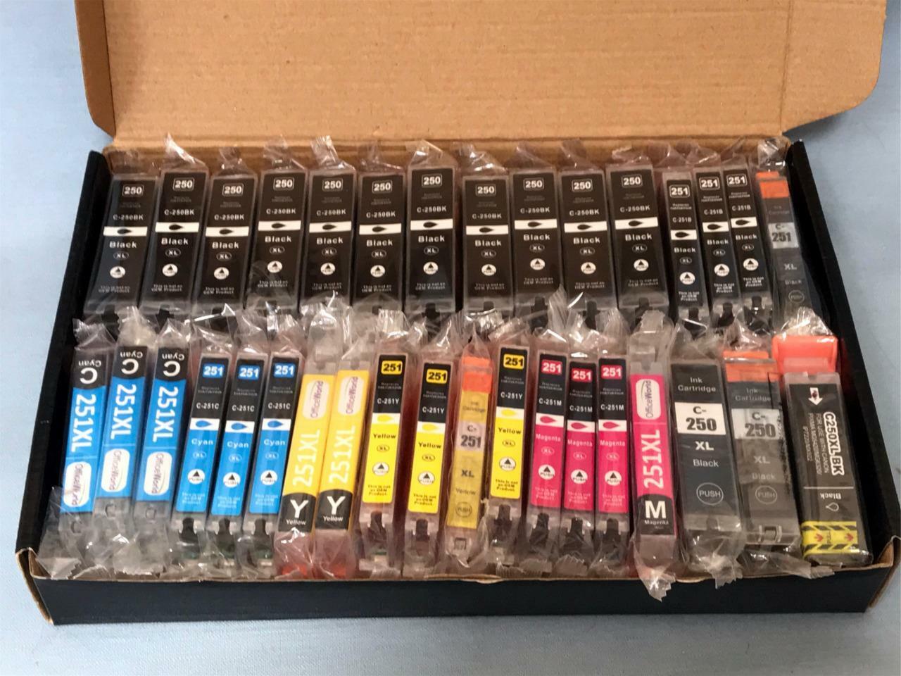 Large Lot of Inkjets ~ 250xl & 251xl ~ 34 Ink Cartridges