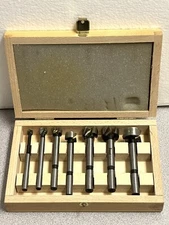Freud 7 Piece Forstner Bit Set 1/4” To 1” In Wood Case Great Condition 