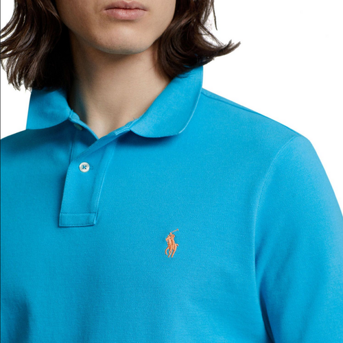 Polo Ralph Lauren Men's, Classic Fit Short Sleeve Mesh Polo Shirt, Blue, S - Picture 4 of 4