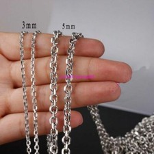 Lots Silver 2/3/4/5mm Stainless Steel Bulk Wholesale Round Rolo Chain Link Gift
