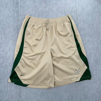 USF Bulls Shorts Adult Medium Gold South Florida Basketball Nike Team Logo  Men M