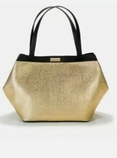 Versace Golden Tote Bag Shopping Beach Weekend Metallic Gold NEW see description