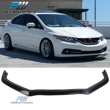 Fit 13-15 Honda Civic Sedan CS Style PU Front Bumper Lip Spoiler Unpainted Black