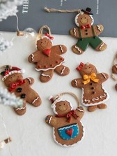 Christmas tree decoration gingerbread man pendant resin gingerbread girl hanging