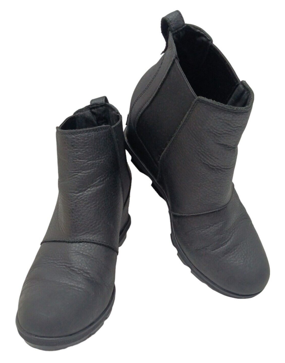 Sorel Black Leather, Quality Boots 10 Joan Of Arctic Wedge  display picture 2