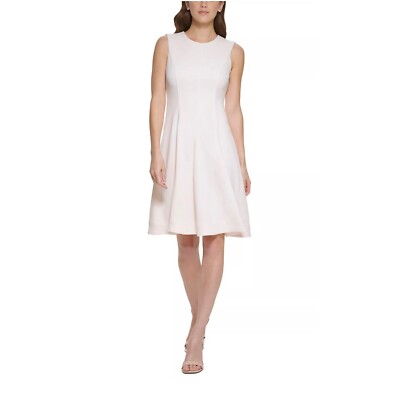 CALVIN KLEIN Petite Scuba Crepe A Line Dress Color Blossom Size 2 | eBay