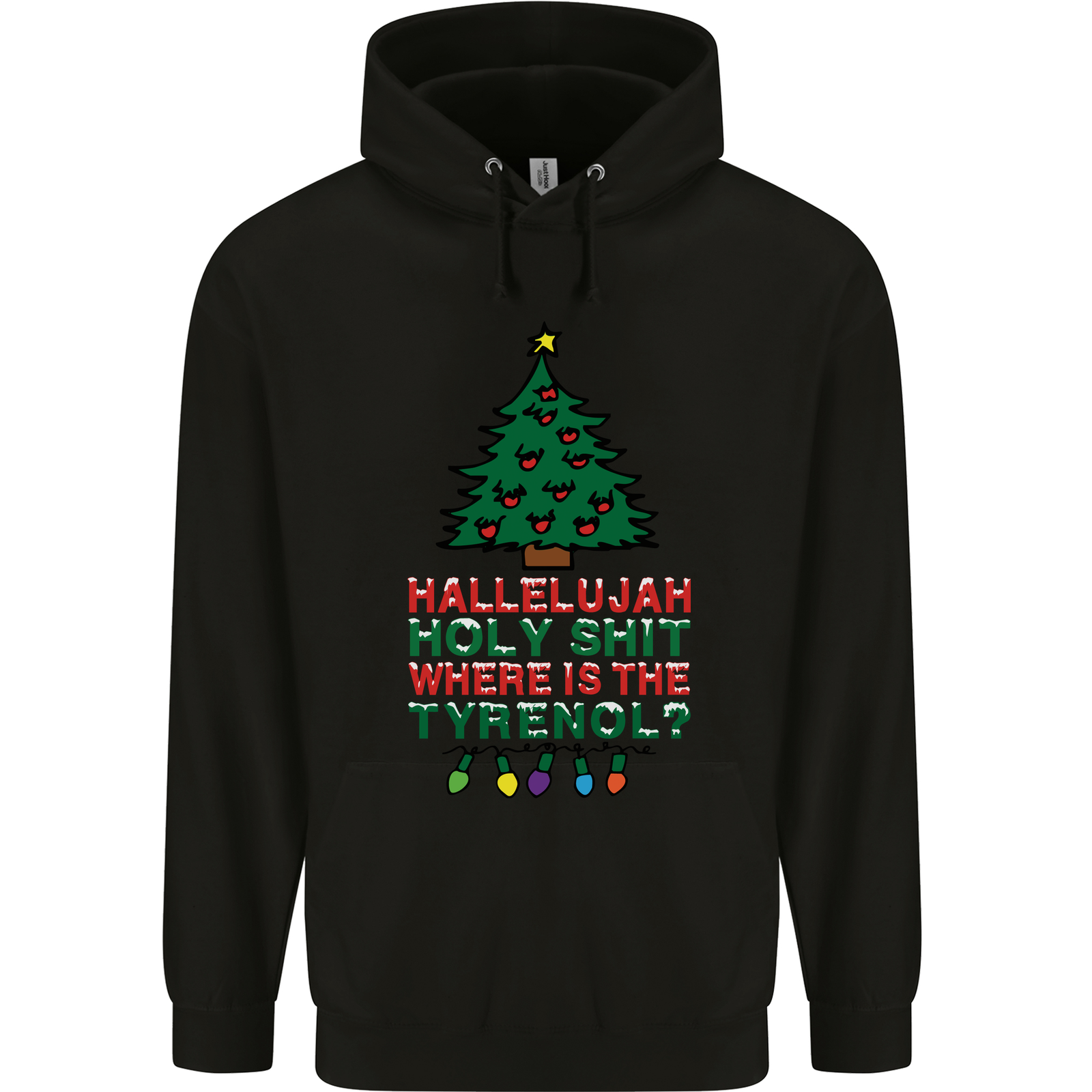 Christmas Movie Wheres the Tyrenol? Mens 80% Cotton Hoodie