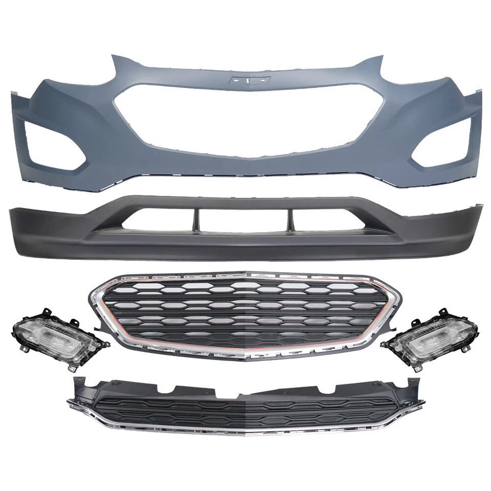 Front Bumper Cover Assembly Grille Kit For 2016 2017 Chevy Equinox W/Fog Light - Image 2 of 4