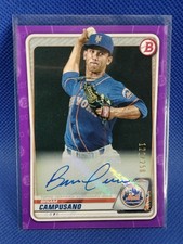 2020 Bowman Prospects Auto Briam Campusano #PA-BC 122/250 Purple Mets Baseball