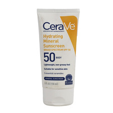 CeraVe Hydrating 100% Mineral Sunscreen for Body - SPF 50 5 fl oz EXP 08/2026 2.09 per gallon