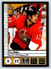 2008-09 Panini Stickers Filip Kuba Ottawa Senators #89