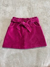 Girls skirt pink corduroy bow tie belt pockets princess back to school party