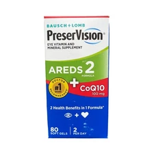 Bausch + Lomb PreserVision, AREDS 2 + CoQ10 - 80 Soft Gels, Exp:05/2026