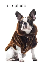 Frontgate Faux Brown Fur Dog Coat Sz: LG  (2015 Oprahs Favorite Things)