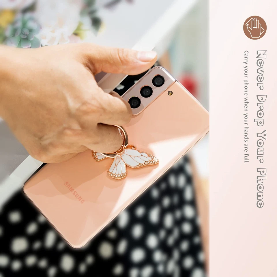 Soporte de agarre para anillo de teléfono celular mariposa, agarre de anillo de teléfono de rotación de 360 grados S... Foto 3 de 4