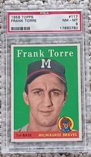 1958 Topps #117 Frank Torre PSA 8 NM-MT