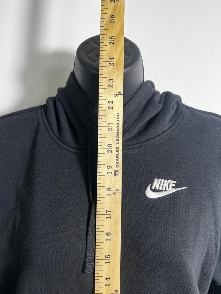 Nike Sudadera con Capucha Mujer XS Negro Pullover Swoosh Logo Canguro Bolsillo Foto 2 de 4