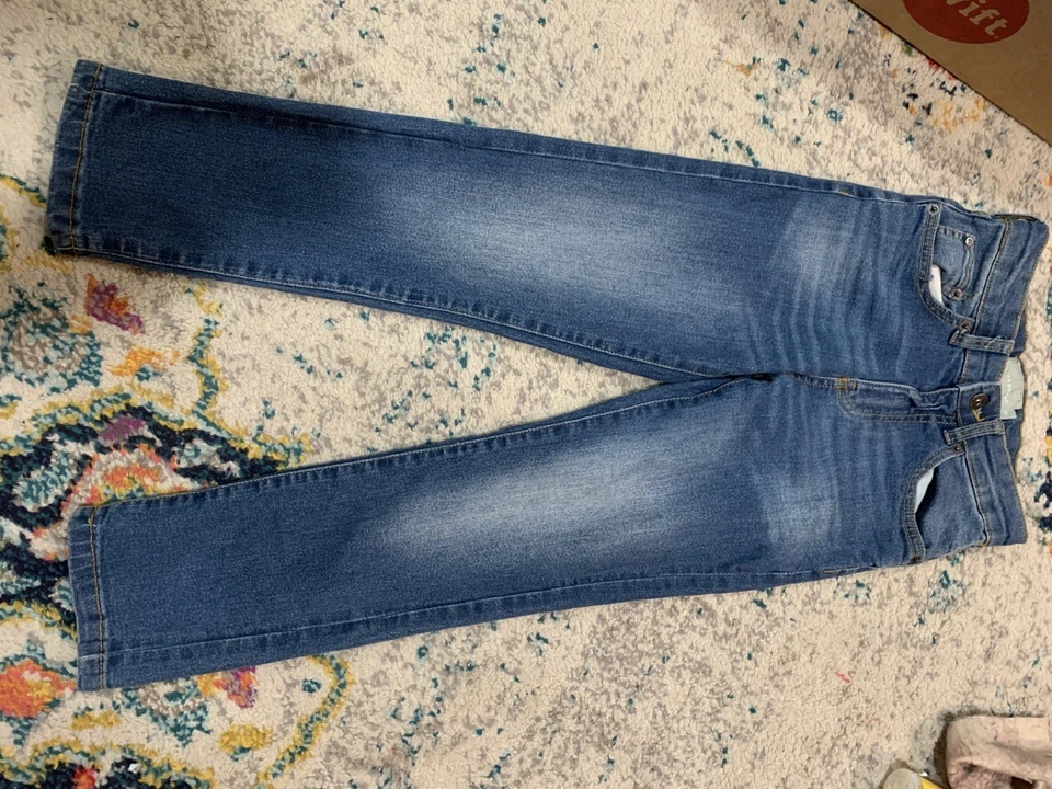 Pantalones de mezclilla Lucky Brand para niños talla 8 usados rectos clásicos elásticos Foto 4 de 4